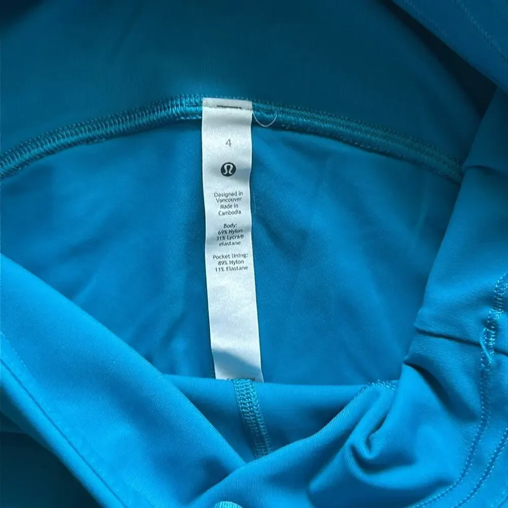 Lululemon Swift Speed High Rise Crop Leggings‎ Hawaiian Blue Size 4